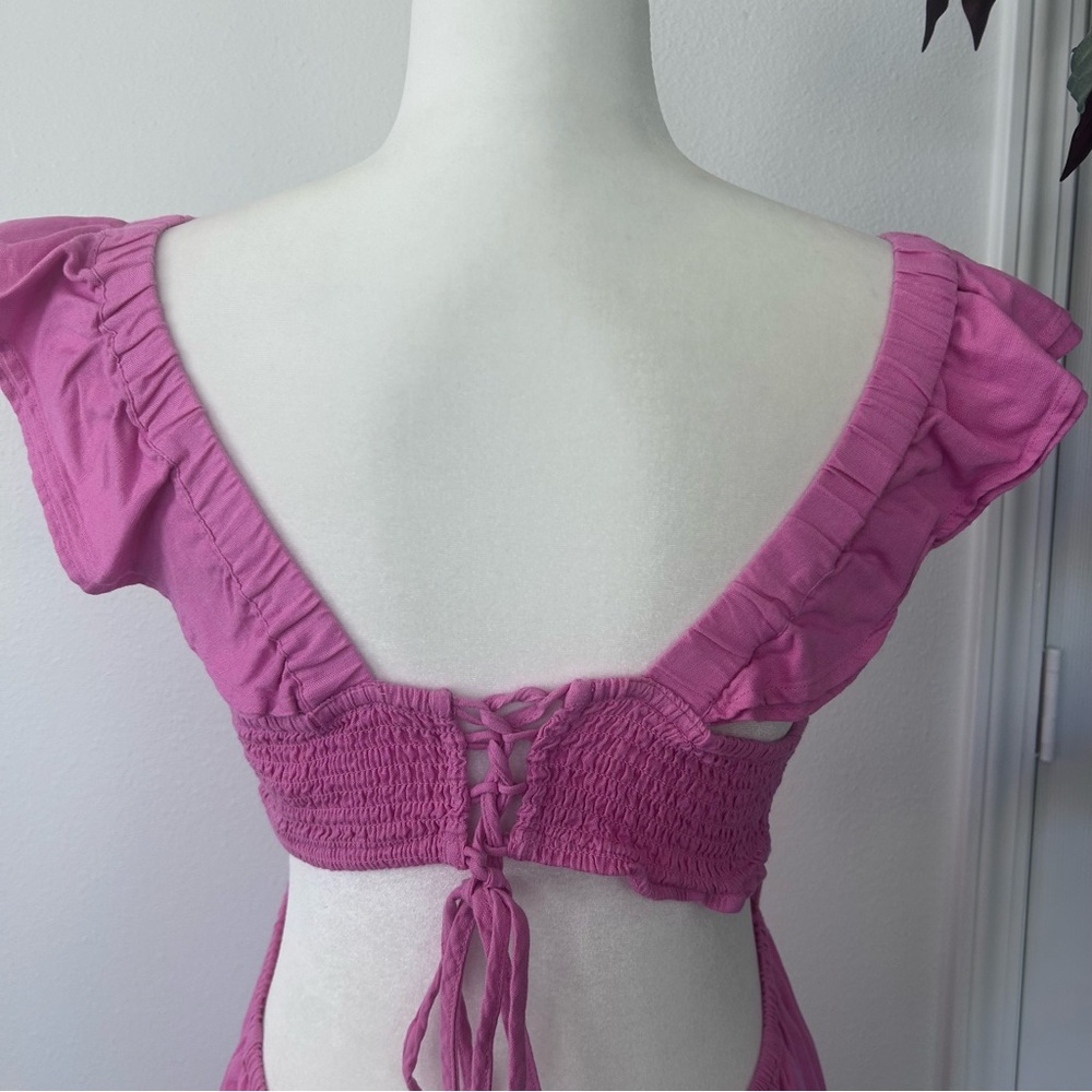 Dizzy Lizzy Pink Flutter Sleeve Midi Sundress with Square Neck
#0283 - Picture 5 of 10